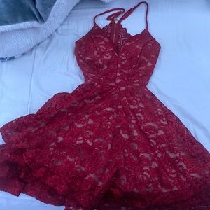 Red skater dress